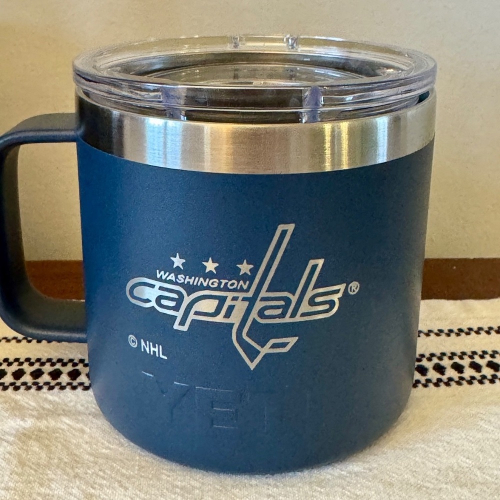 Share Washington Capitals NHL YETI Rambler Ceramic Lined Stackable Mug Navy 14 O